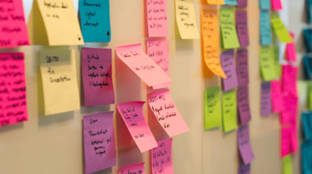 Post-it note wall