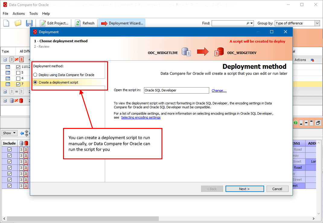Compare And Synchronize Oracle Table Data - Data Compare For Oracle