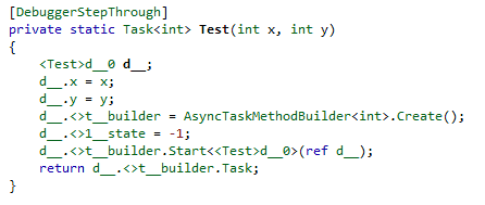IAsyncStateMachine initialization code.