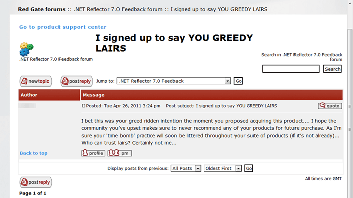 Feedback from forums