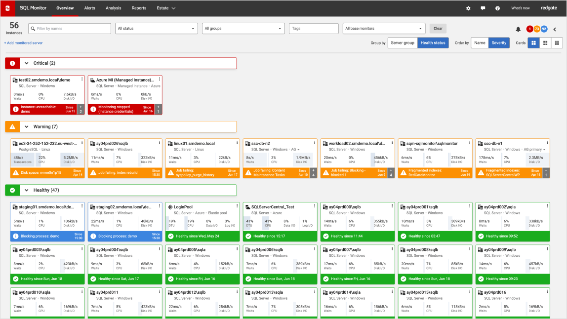 Screenshot of Redgate Monitor
