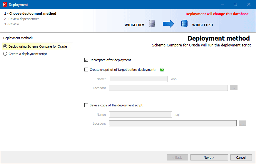 How To Compare Two Oracle Schemas And Deploy Changes With Schema