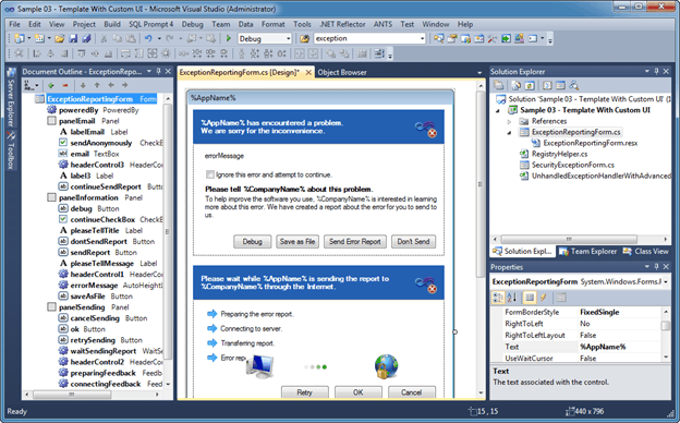 Figure 2: Opening an SDK sample in Visual Studio.