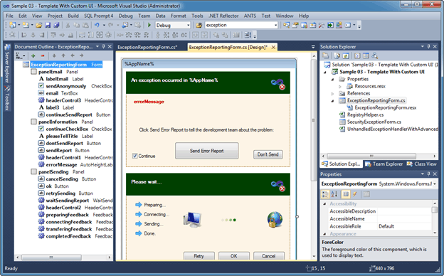 Figure 3: Editing the sample SDK code to meet your needs.