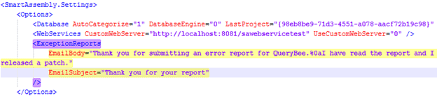 Figure 6: Creating an email template to automatically send back to users who have reported an error.