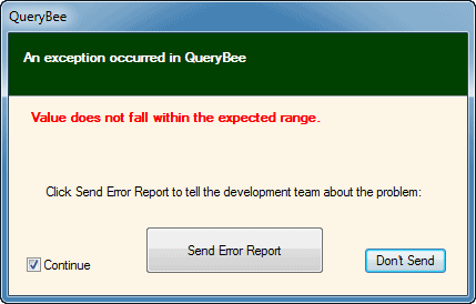 Figure 7: The customized dialog box your users see when an error occurs.