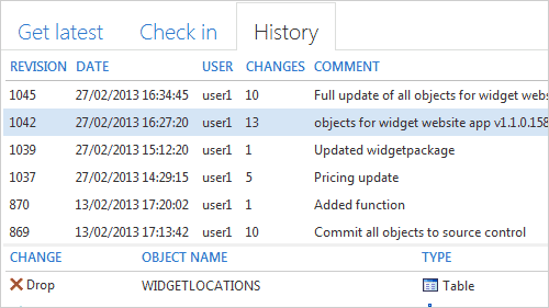 Tracking Oracle database changes with the history tab