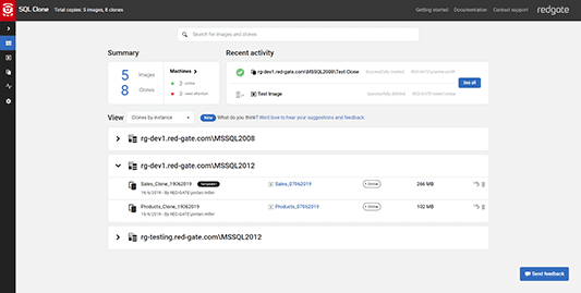SQL Clone - create SQL Server database copies in an instant
