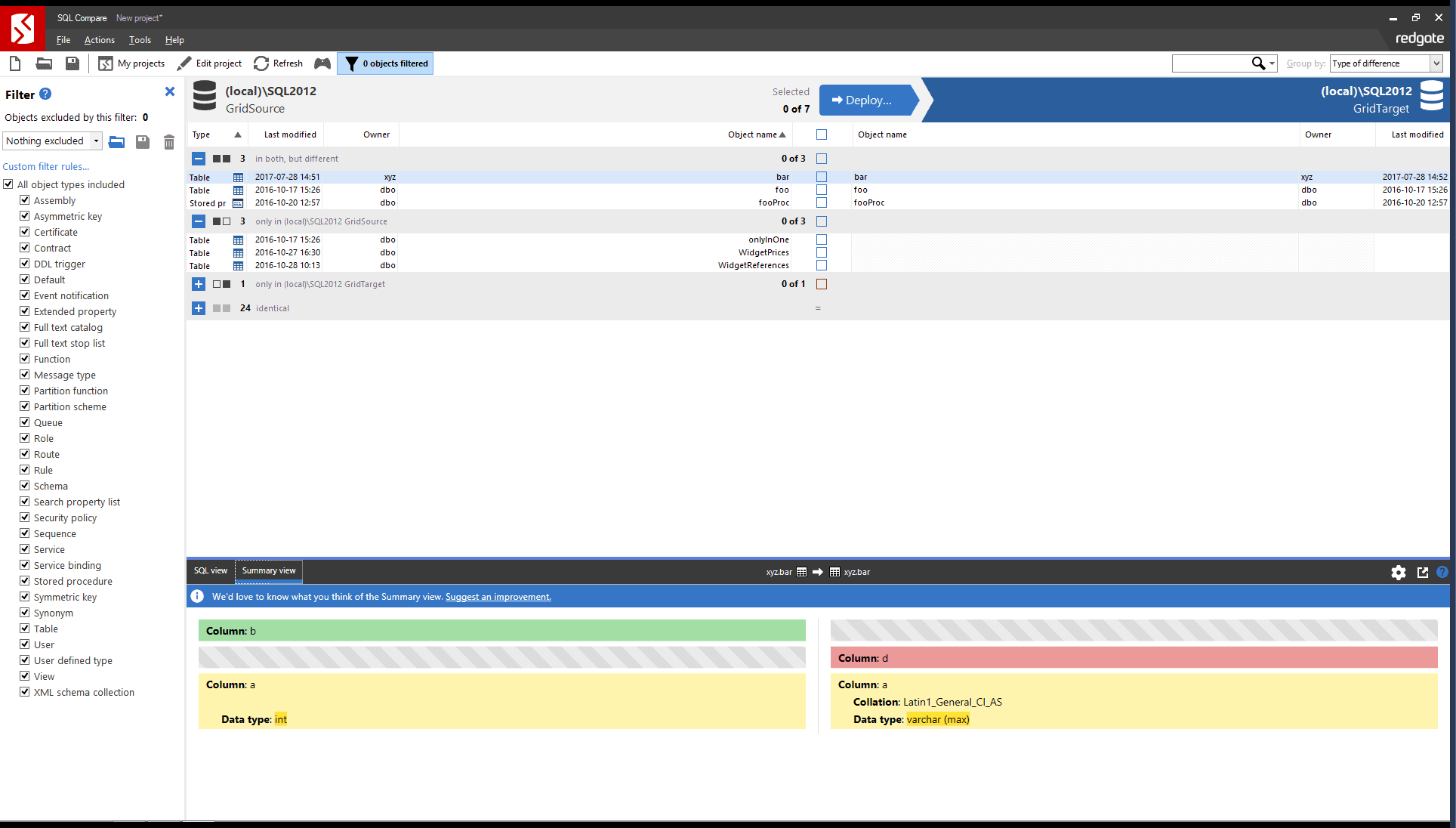 SQL Compare: Compare And Synchronize SQL Server Schemas