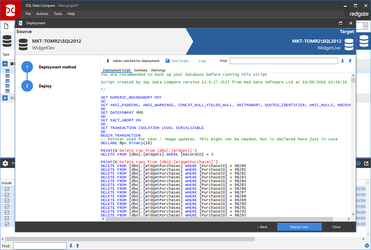 SQL Data Compare: Compare And Synchronize SQL Server Database Contents