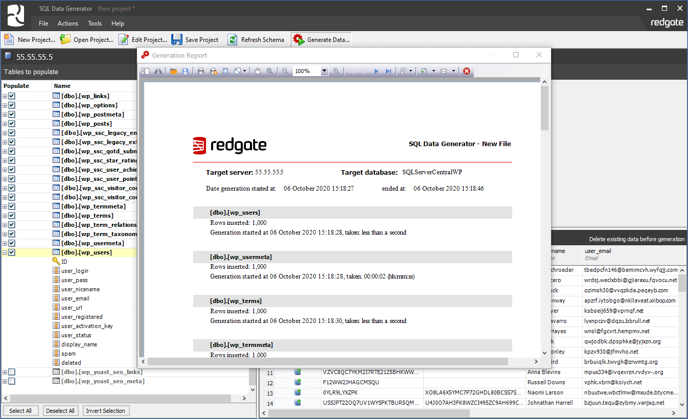 SQL Data Generator - Data Generator For MS SQL Server Databases