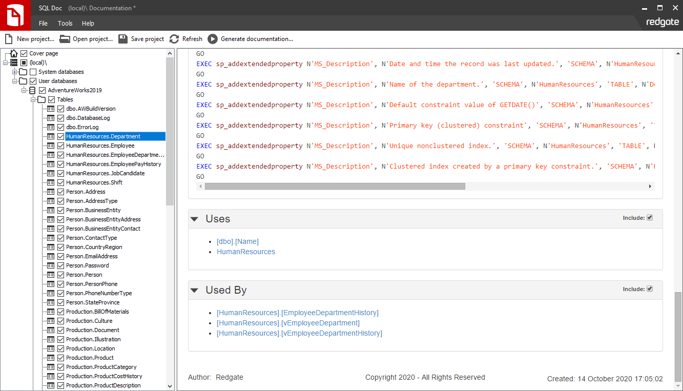 Database Documentation Generator For SQL Server | SQL Doc