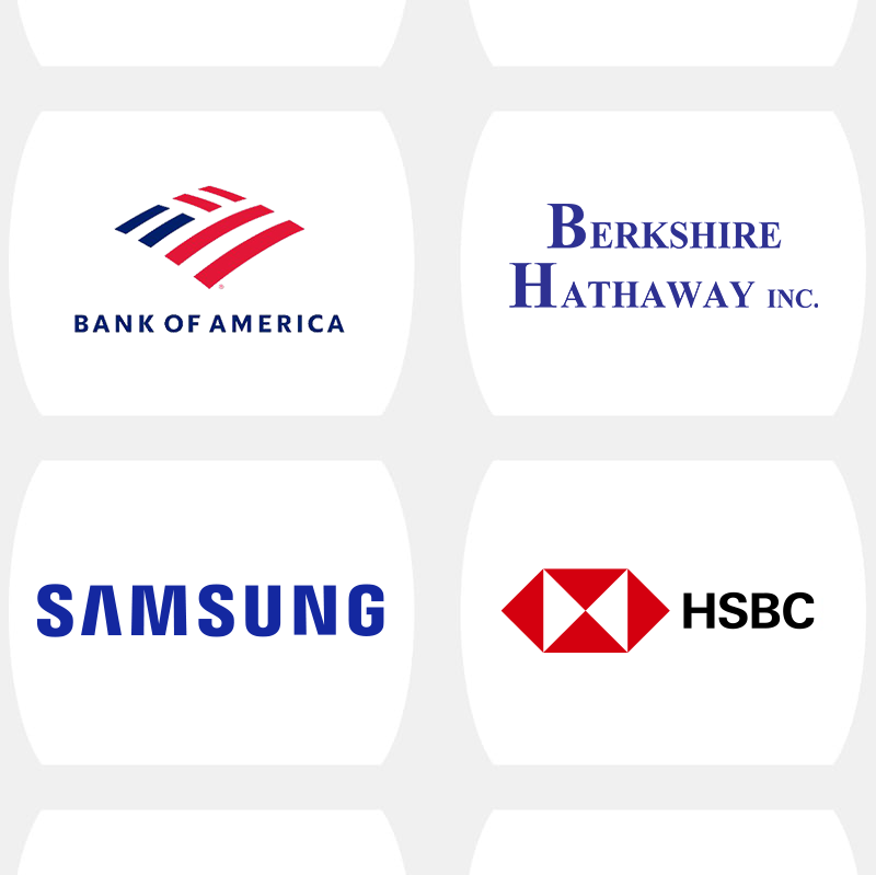 Amazon, Bank of America, and more logos