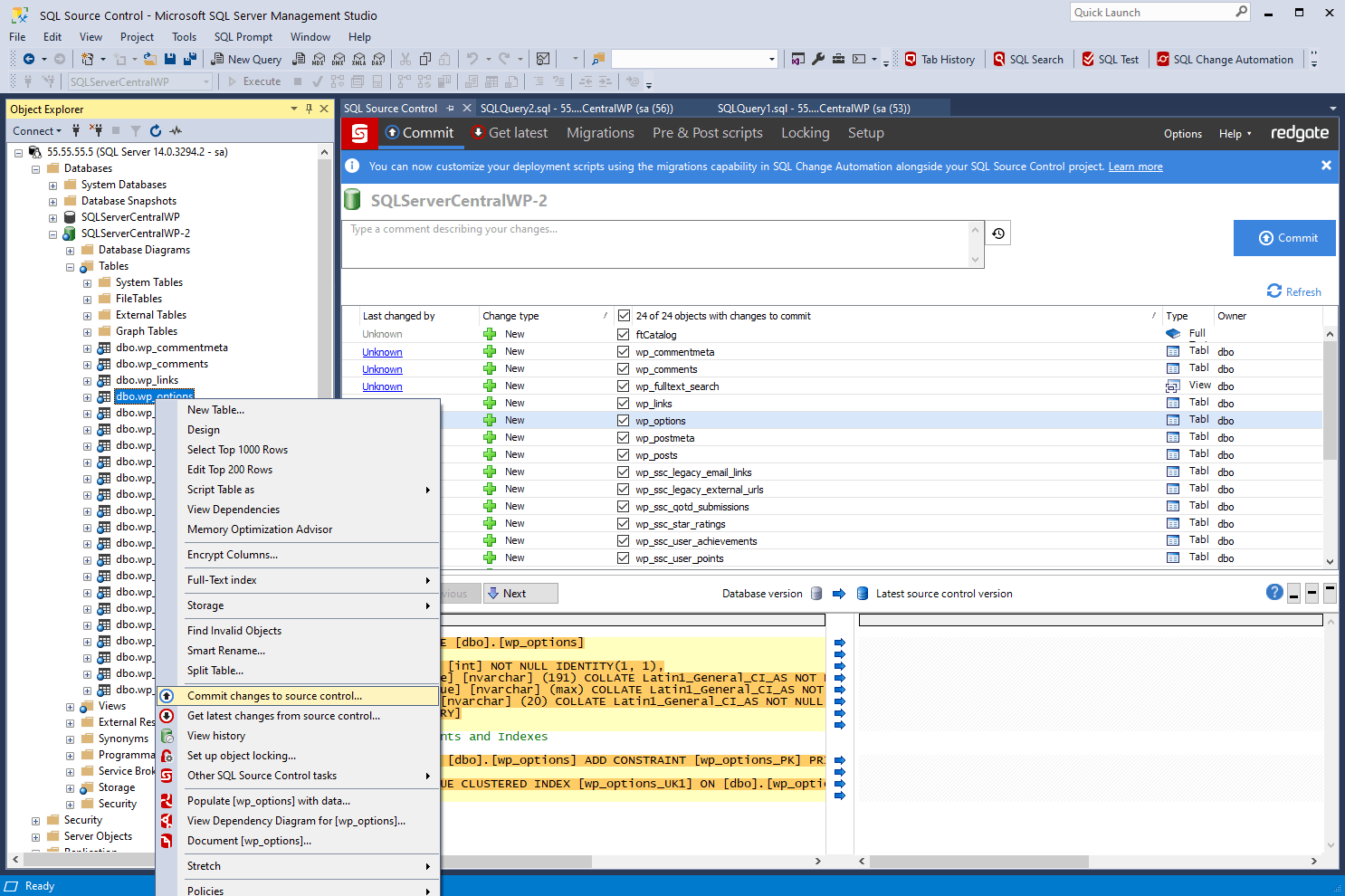 SQL Source Control: Link Database To TFS, SVN, Git, Mercurial
