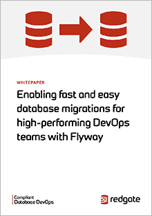 Enabling fast and easy database migrations for high-performing DevOps teams with Flyway cover
