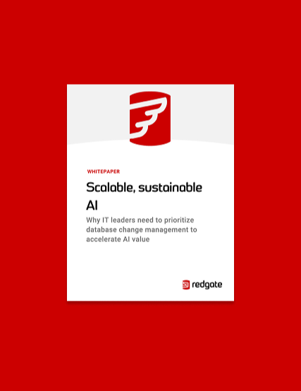Scalable, Sustainable AI Whitepaper cover on a red background