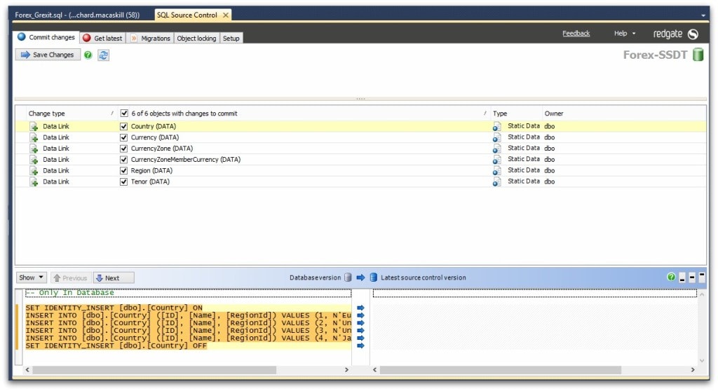 SoC commit static data