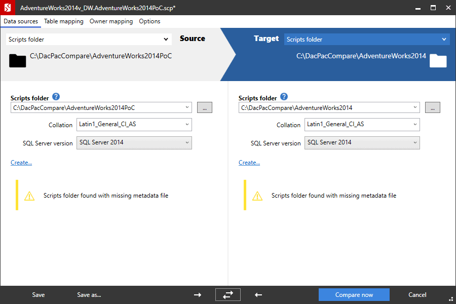 Compare DacPacs with SQL Compare
