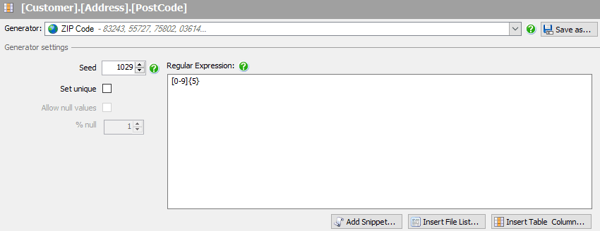 A RegEx generator for zip codes