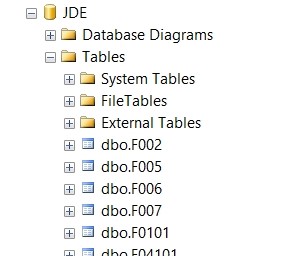 database schema objects in SSMS