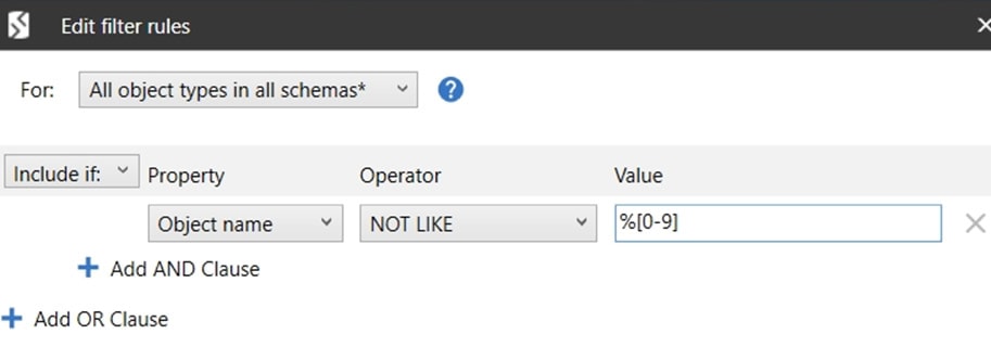 filtering by object name