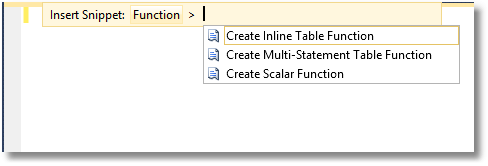 Create inline TVF snippet