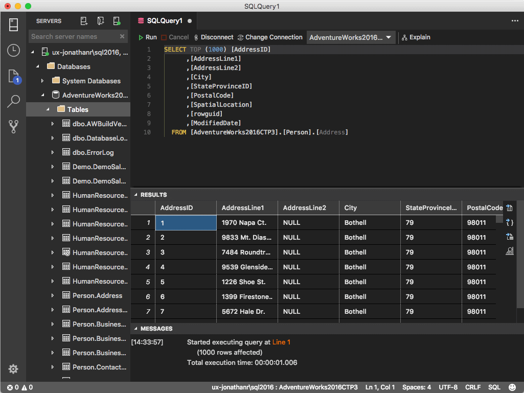 SQL Operations Studio