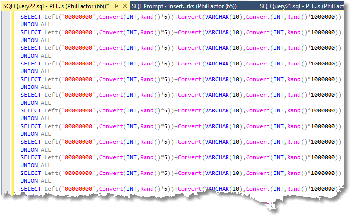 Building out the test data set