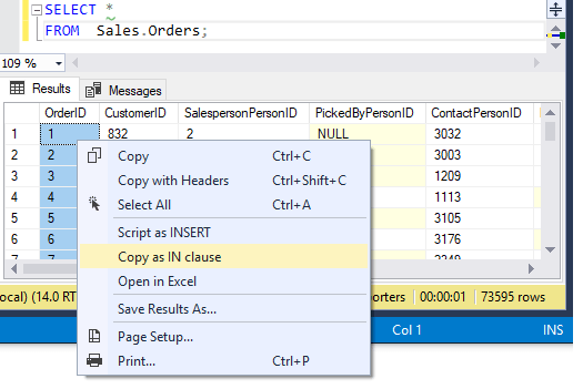 Comparing key values between tables