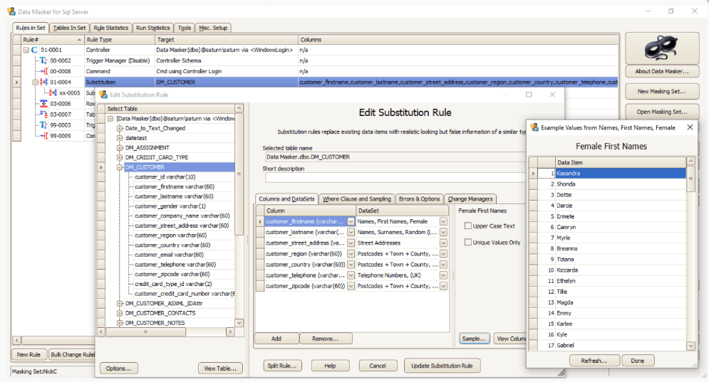 Data masker for sql server