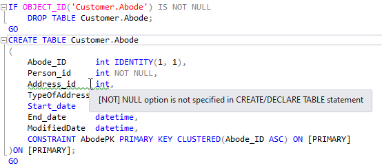 Failing to specify the nullability of a column in SQL Server