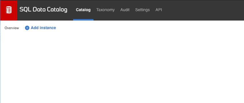 SQL Data Catalog, currently empty