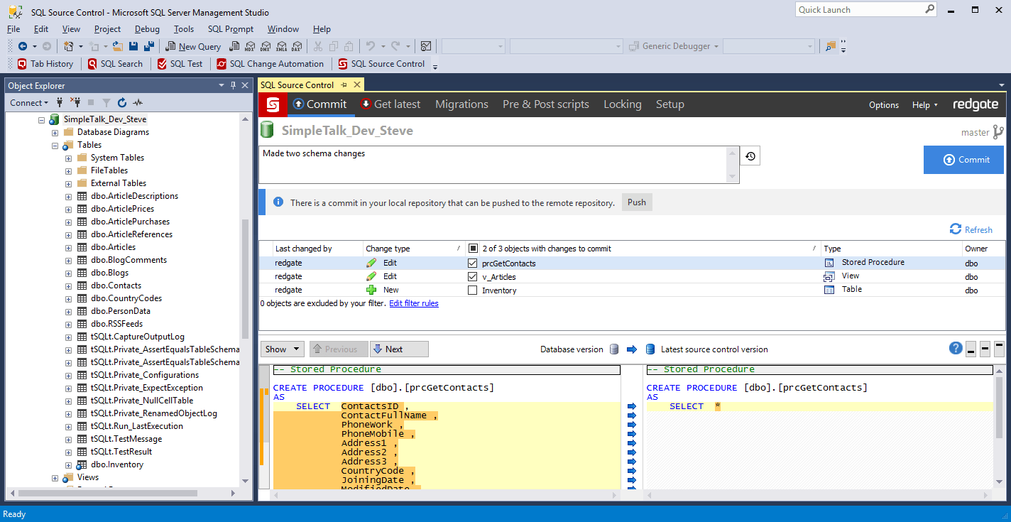 using SQL Source Control in SSMS