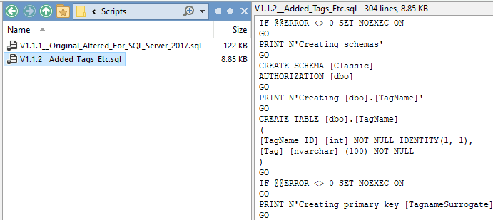 Flyway database migration scripts