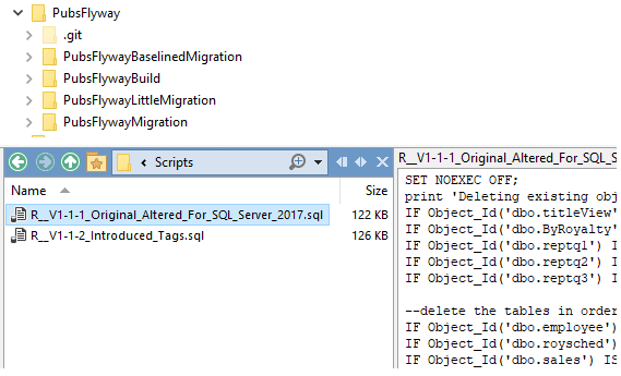 Flyway Database build scripts
