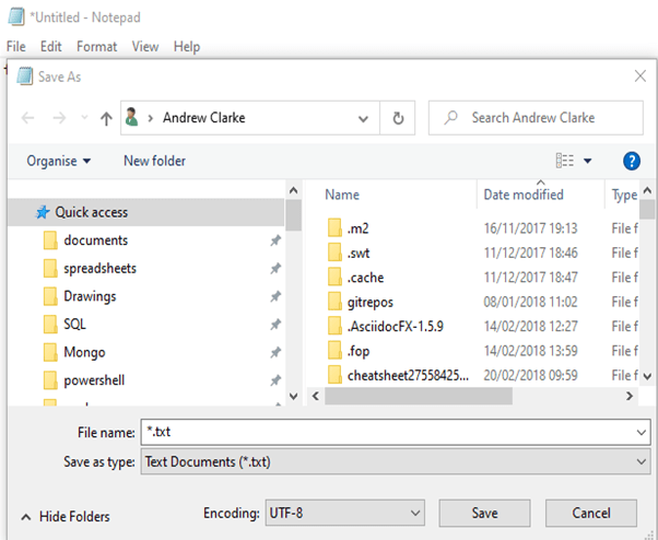 Set UTF8 in Notepad