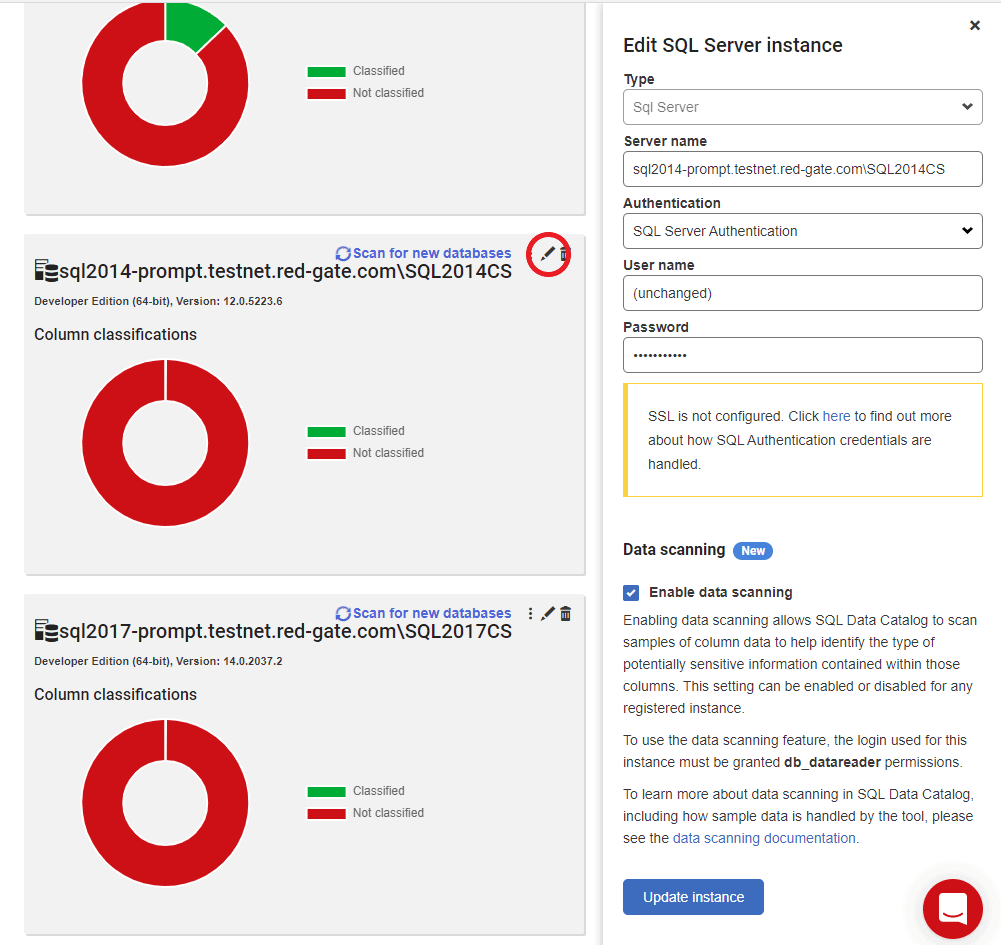 enabling data scanning
