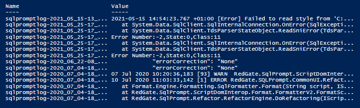 scanning a set of log files for errors