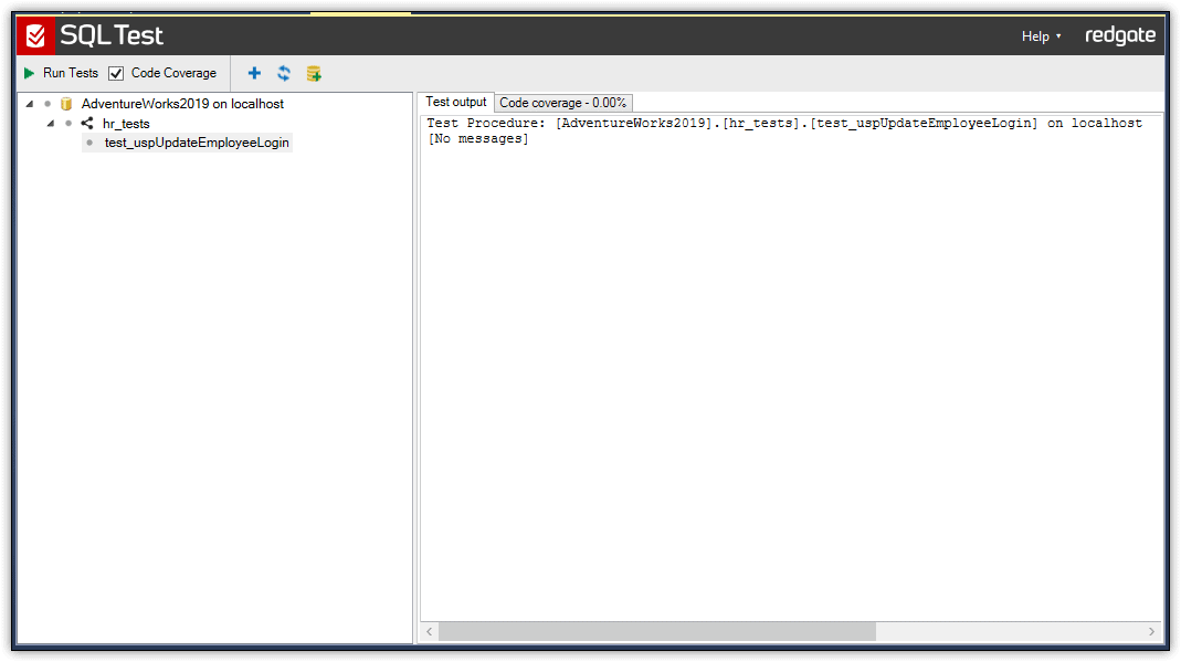 A custom test in SQL Test