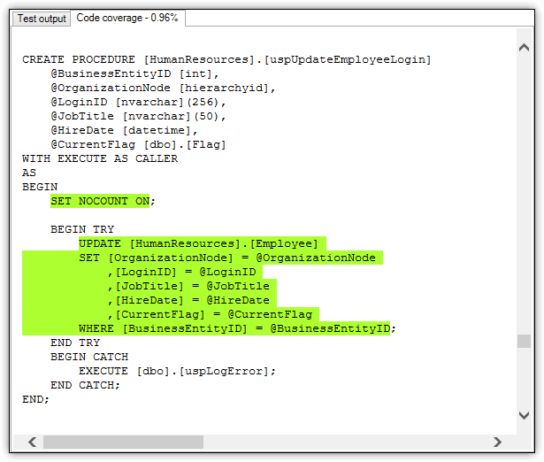 Tested statements are highlighted