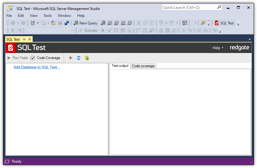 The SQL Test graphical user interface