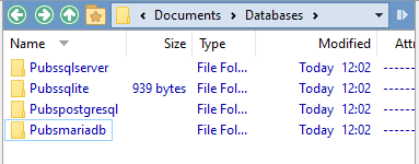 Flyway config files for migrating 4 different database systems