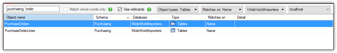 find all objects that contain the term order