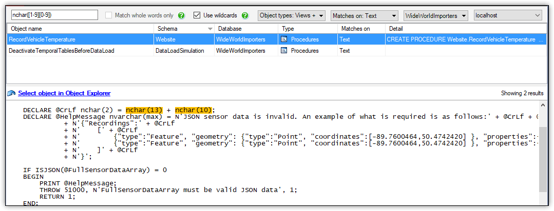 Find datatypes in a size range