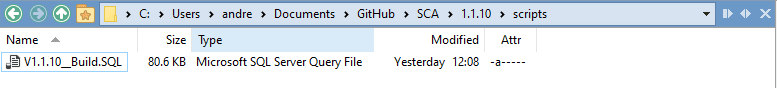 Build script for new database version