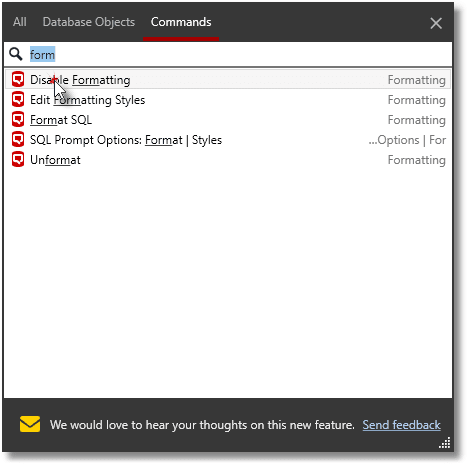 disable formatting command