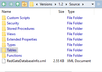 Object-level source for every database version