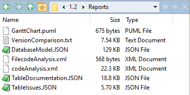Reports and documentation for every new database version