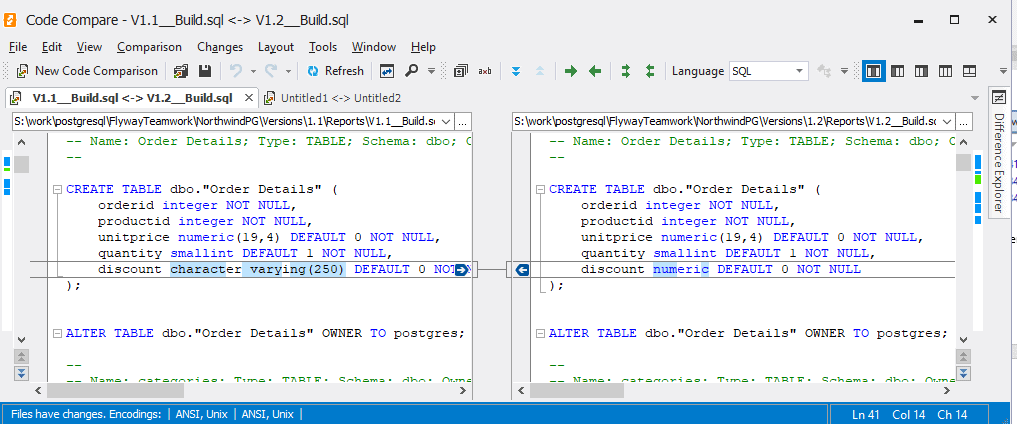 comparing build scripts