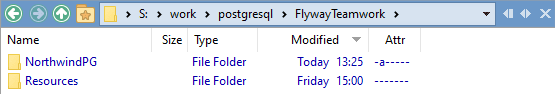 Flyway database project directory